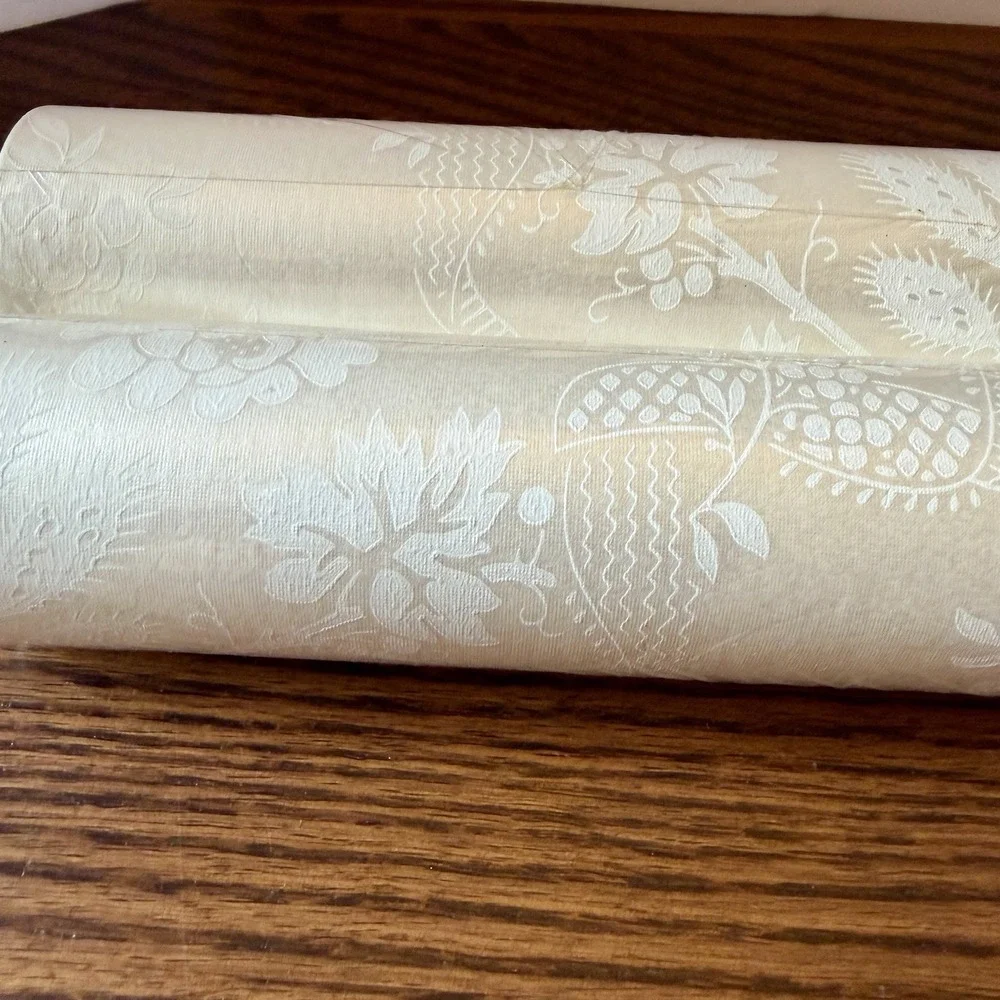 Vintage Thomas Strahan Wallpaper Cream Damask Pattern 999-1140 Run A - Lot of 2